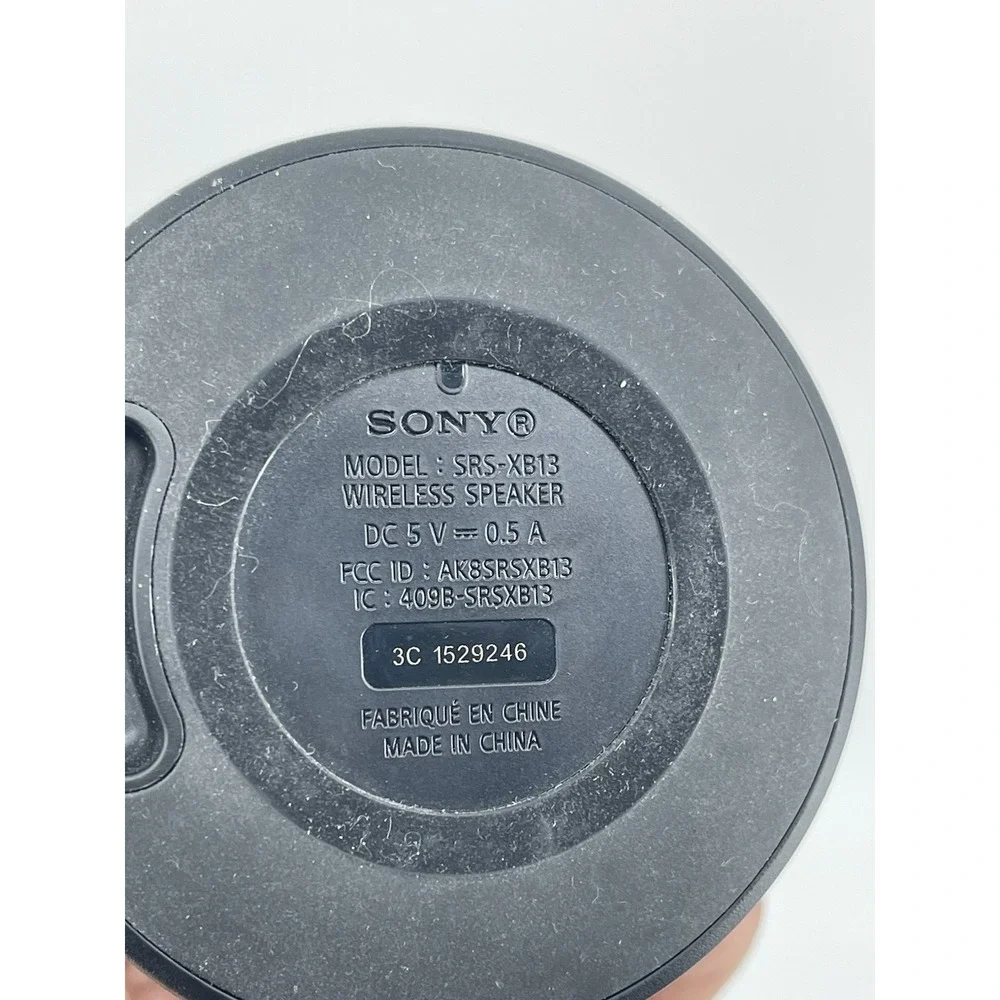 Sony SRS-XB13 Bluetooth Speaker Black Portable Waterproof Extra Bass w Strap